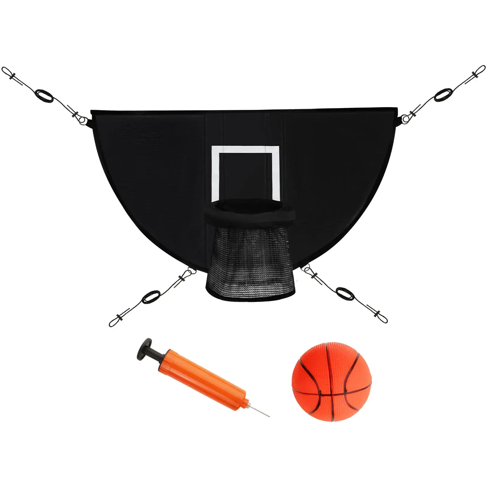 

Trampoline Basketball Hoop with Ropes Kids Durable with Pump and Mini Basketball Basketball Frame Backyard Basketball Goal Game