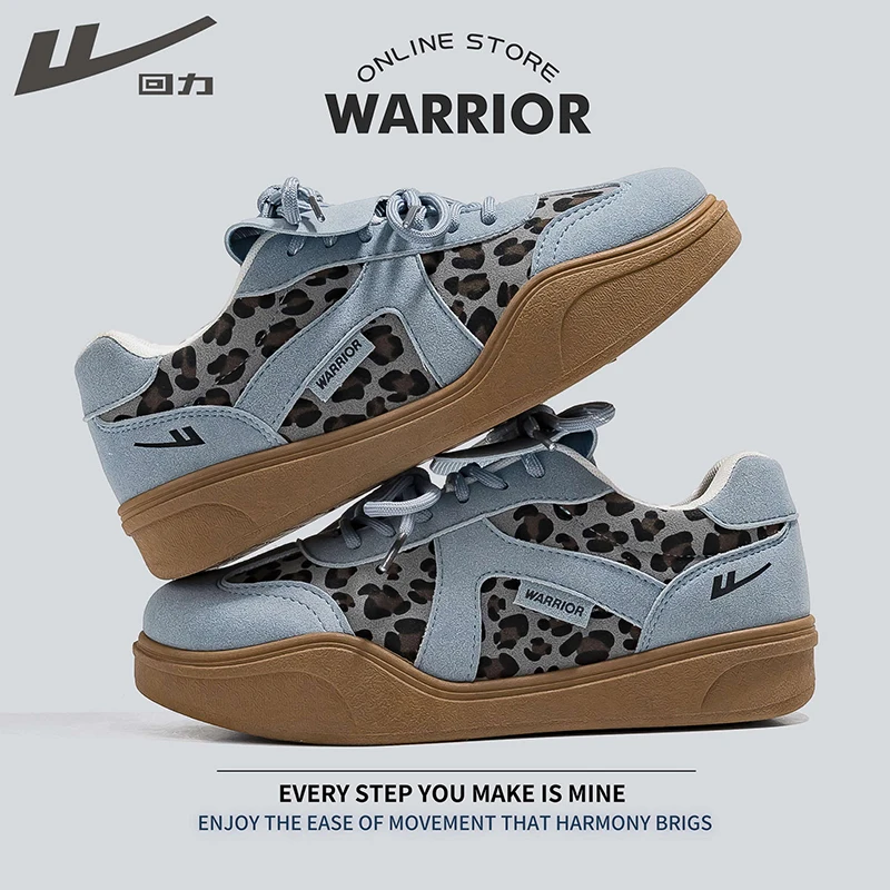 

Warrior Original brand unique Shoes Women 2025 New Suede Leopard print Retro Casual sneakers Fashion comfortable basket femme