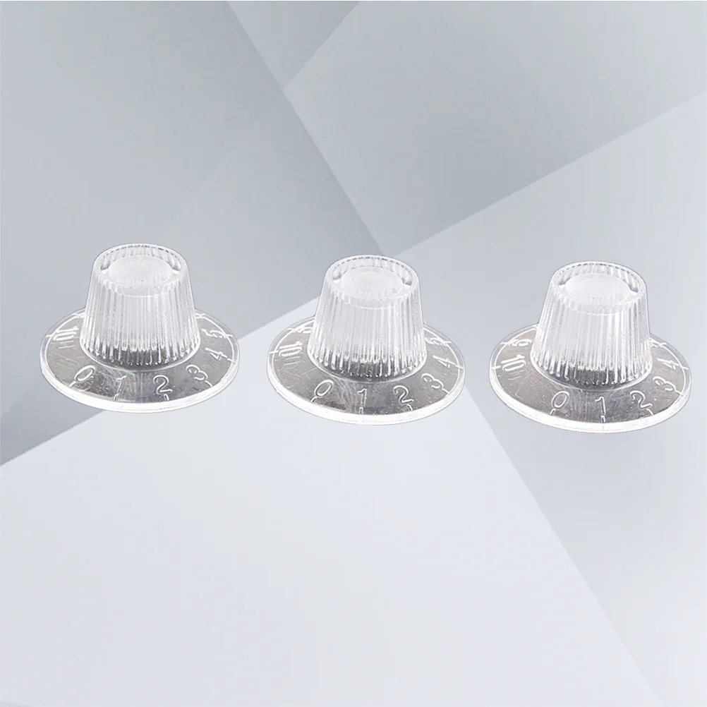 

3Pcs Transparent Guitar Amplifier Knobs Premium Plastic Tone Volume Control Replacement for Electric Bass Guitar Parts