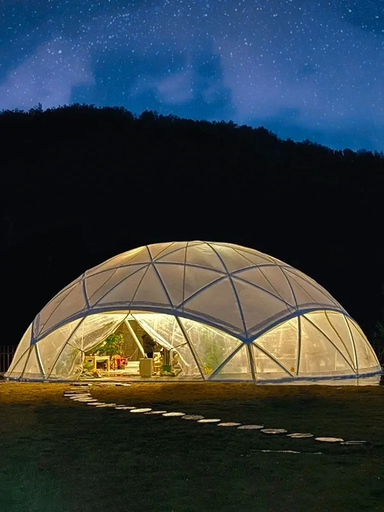 Professional large-scale outdoor camping, earth shaped hotel tent camping, rainproof starry sky bubble house