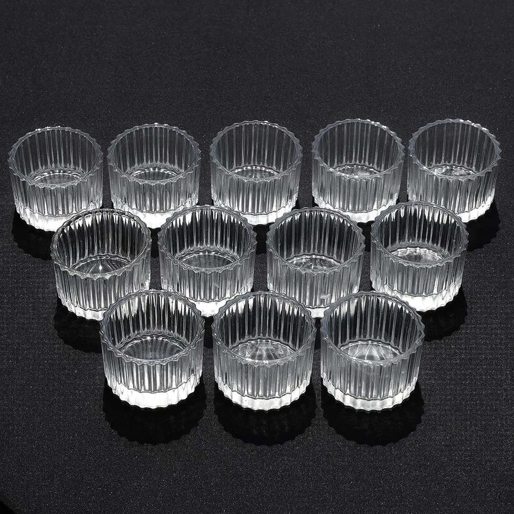 Tea Lights Candle Holders for Wedding Decoration, Clear Glass Small Votive Candle Holders Home Table Centerpieces Birthday Party