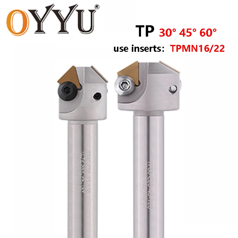 OYYU TP45 30 60 Degree C20-32-120L-2T C16-20-110L Chamfering Cutter Holder End-Mill CNC Lathe Milling Tools Inserts TPMN16 TPMN