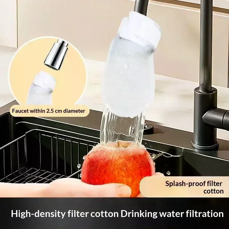 50Pcs Universal Faucet Filter Cotton Anti-splash Thickened Faucet Filter With 10 T-strap Tap Water Filter Bag For Kitchen Sink