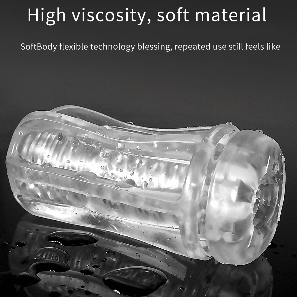 Flesh Male Light Vacuum Masturbators Cup Realistic Sex Vagina Transparent Tight Pussy Penis Stimulators Adults Only Toys for Men