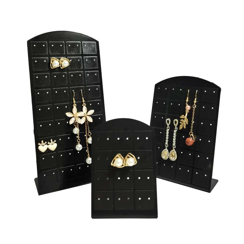 

12/24/36 пар L-образной стеллаж для демонстрации сережек, черный пластиковый органайзер для сережек, подставка для сережек, шпильки, держатель для хранения капель для ушей