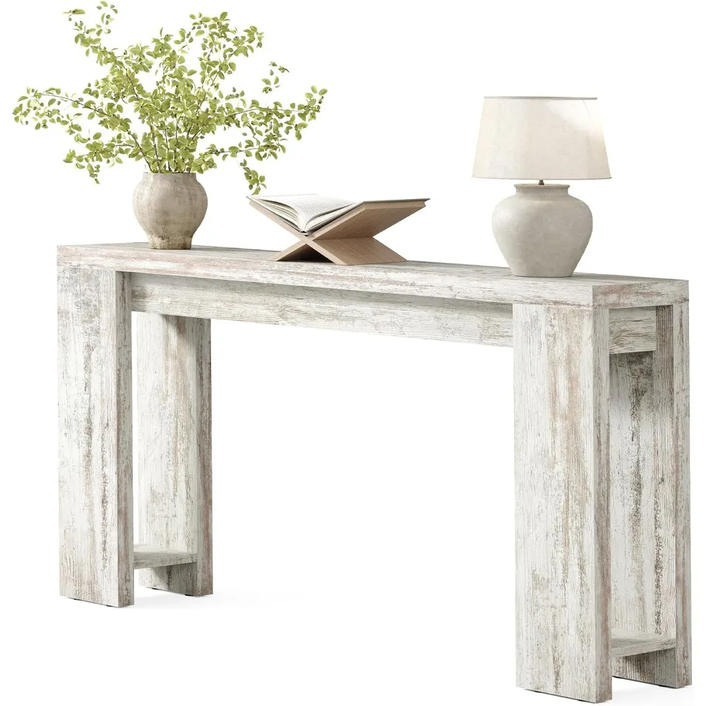 

70.9-Inch Entryway Table, Long Narrow Farmhouse Sofa Console Table for Living Room, Hallway