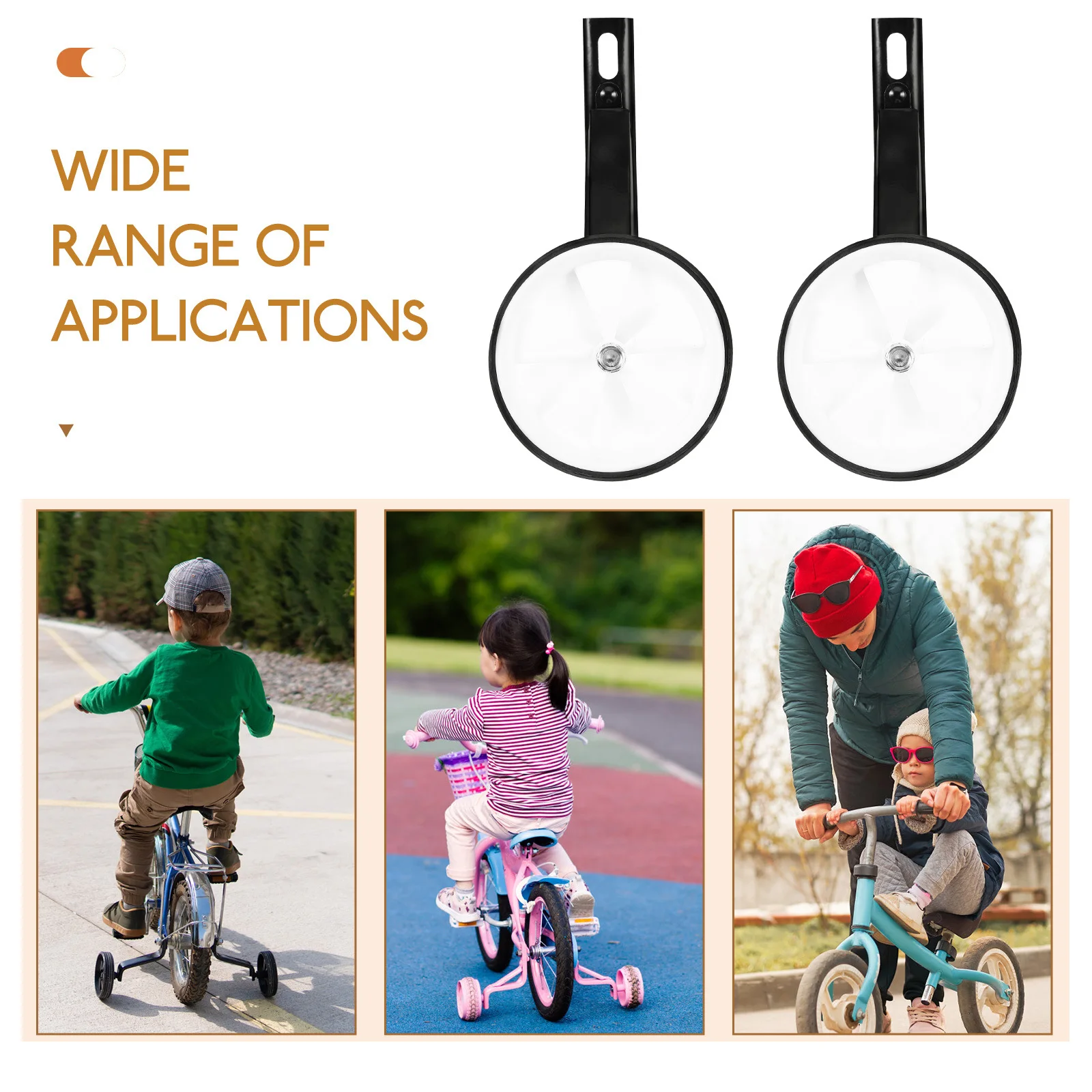 

1Pair Bike Training Wheels Replacement Heavy Duty Steel Plastic Bike Stabilizer Kids Balance Accessories Training Wheel