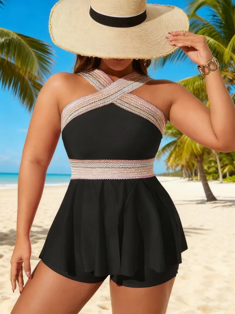 

L-4XL Women's Bikini Plus Size High Waist Push Up Large Size 3XL 4XL Swimsuit Summer Mujer Tummy Control Swimwear Bikini Sets