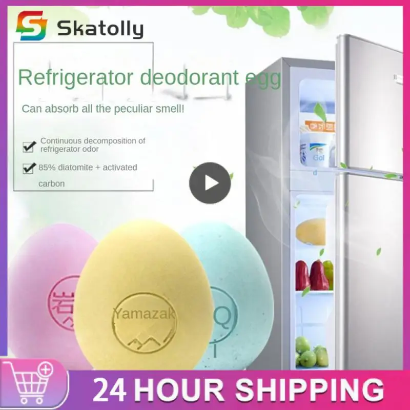 No Drilling Diatomite Deodorizer Egg-shaped Refrigerator Deodorant Manual Polishing Egg Air Purifier Keep Fresh Odor Eliminator