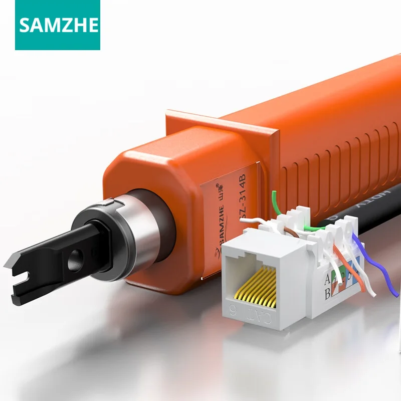 SAMZHE Double Blade Head Punch Down Tool Network Cable Tool Double Blade Ethernet Impact Terminal Insertion Tool Adjustable