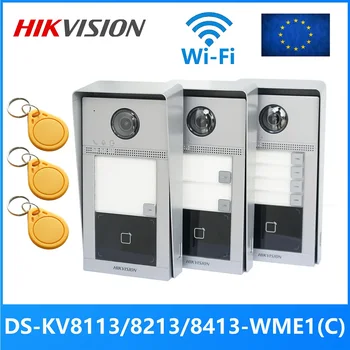HIKVISION 1-4 Tasten DS-KV8113/8213/8413-WME1(C) IP-Türklingel, WiFi-Türklingel, Türsprechanlage, Video-Gegensprechanlage, wasserdicht, IC-Karten-Entriegelung