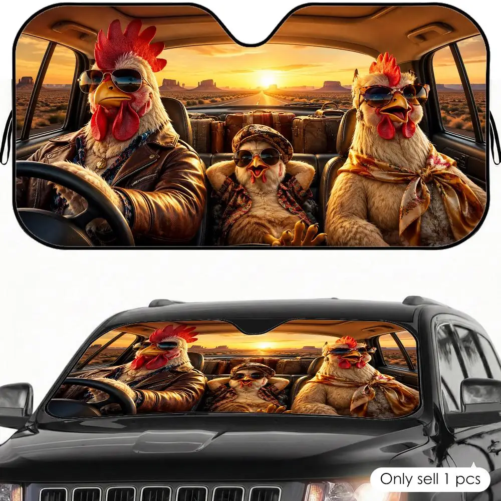 Chicken Boss Sun Visor Car Sun Shade Front Windshield Coverings Blocker Auto Protector Window Visor Screen Cover