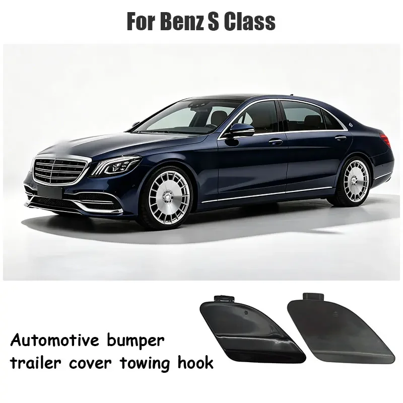 For Mercedes W222 S Class S300 S350 S400 S500 2018-2020 Car Front Bumper Tow Hook Cover Cap Accessory Black
