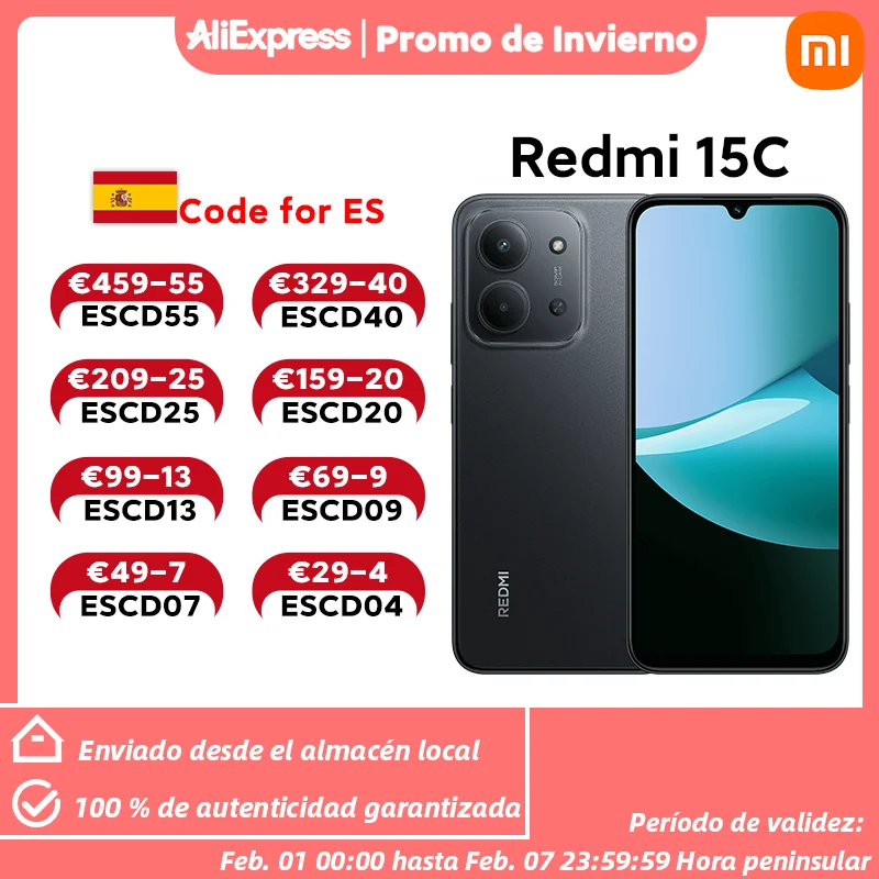 Xiaomi Redmi 15C versión Global Smartphone 50MP cámara principal 120Hz 6,9 "pantalla Dot Drop 33W carga MediaTek Helio G81-Ultra