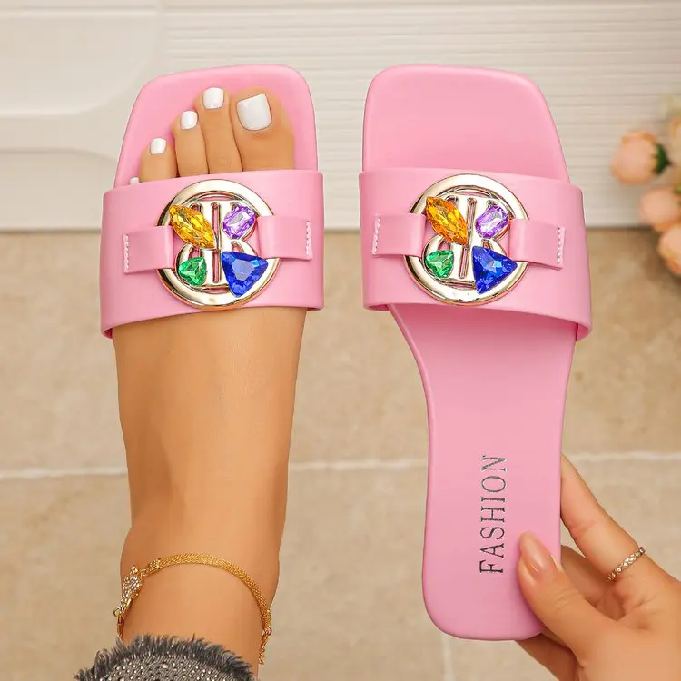 Damen-Slipper 2026: Neue Designer-Flachsandalen für den Sommer – Sexy Designer-Schuhe für Damen, atmungsaktive Strand-Slipper, einfarbige Slides für Damen – Detail 8