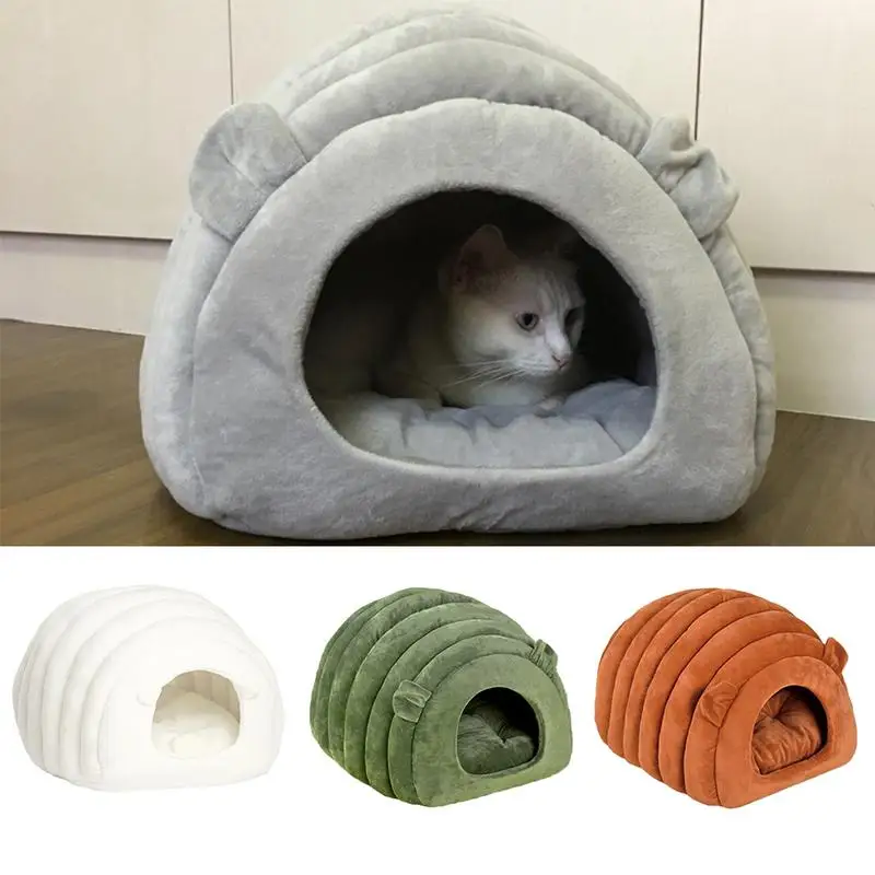 

Cat Kennel Semi Enclosed Kitten Warm House With Mat Breathable Soft Sleeping Bed Pet Nest Cat Cozy Cave Indoor Pet Supplies