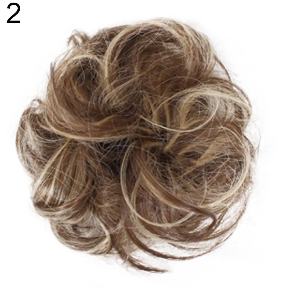 16cm Synthetic Hair Bun Chignon Messy Curly Hair Band Women Hair Extension Wavy Donut Wig Hairpiece Elastic Scrunchy False Wigs