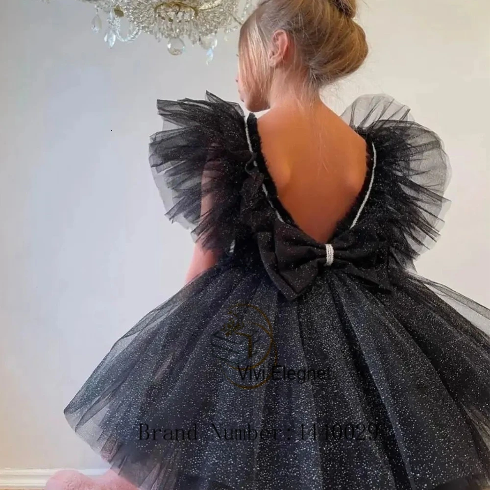 Fashion Scoop Flower Girl Dresses with Soft Tulle 2023 Summer Sleeveless Tiered Soft Tulle New Wedding Party Gowns فساتين اطفال