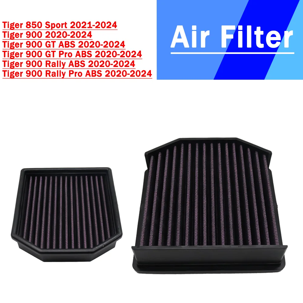 For Tiger 850 Sport 2021-2024 Tiger 900 GT Pro ABS Tiger900 Rally Pro ABS Motorcycle Air Filter Washable Recyclable Accessories