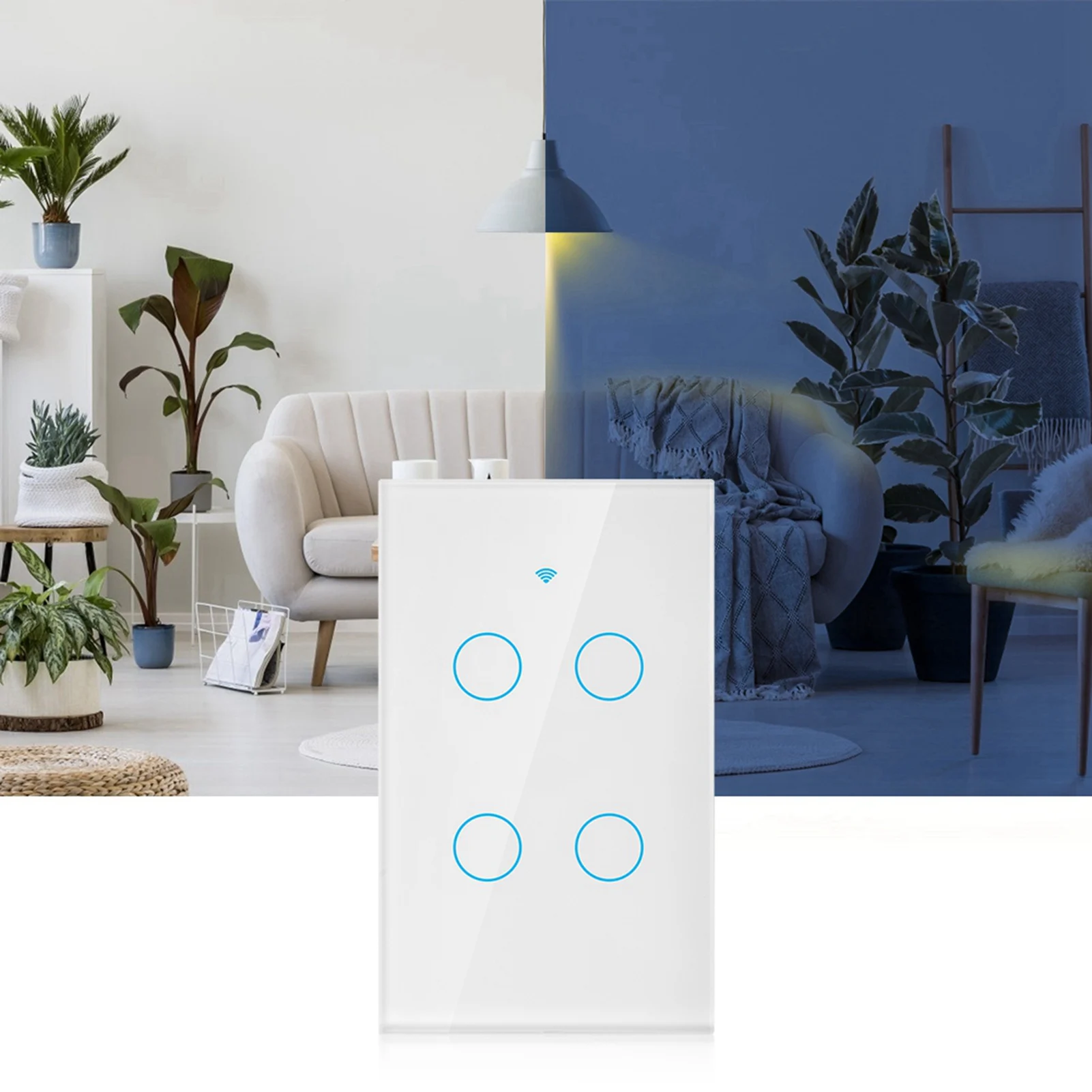 Interruttore touch screen WiFi ZK40 a cerchio singolo per CA a 4 vie