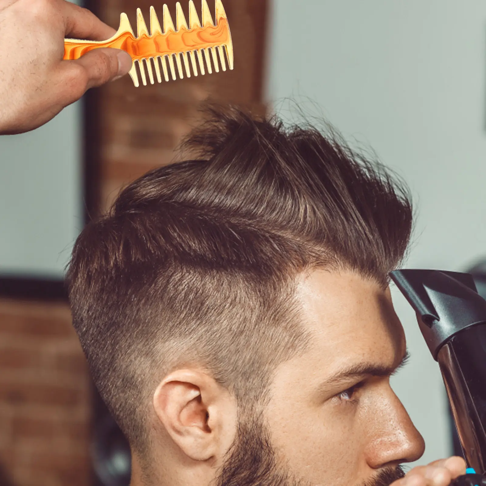 

Набор из 8 антистатических расчесок янтарного цвета, термостойкие пластиковые расчески для укладки густых, кудрявых и прямых волос, мини-размер для путешествий