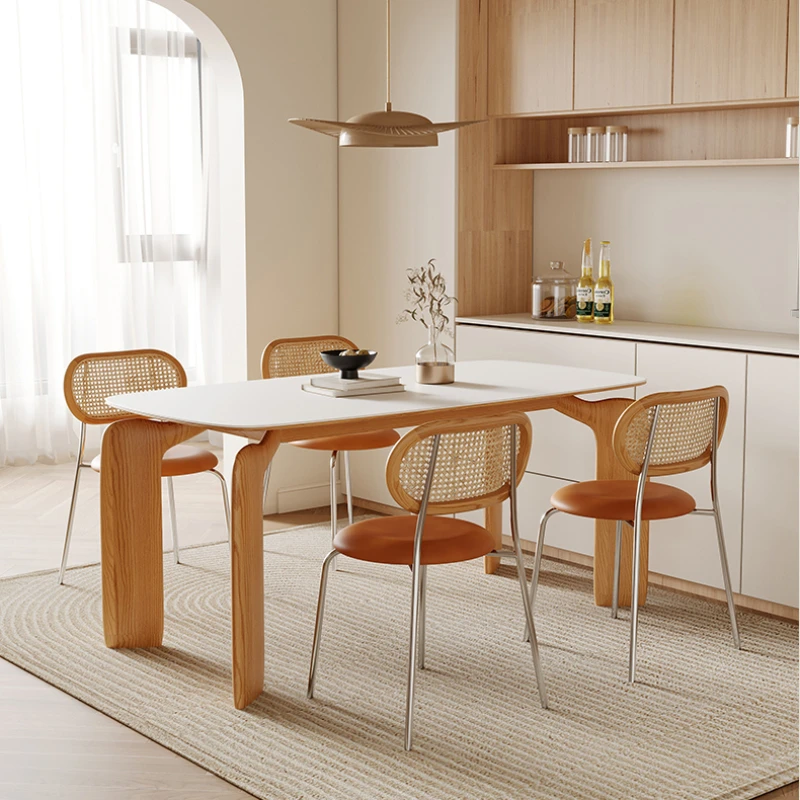 

White Designer Dining Table Wooden Modern Space Saving Dinning Table Restaurant Kitchen Stoly Do Jadalni Home Furniture