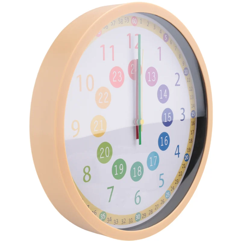 

A19F-Silent Non Ticking Kids Wall Clock Battery Operated Colorful Decorative Clock For Children Bedroom School Classroom