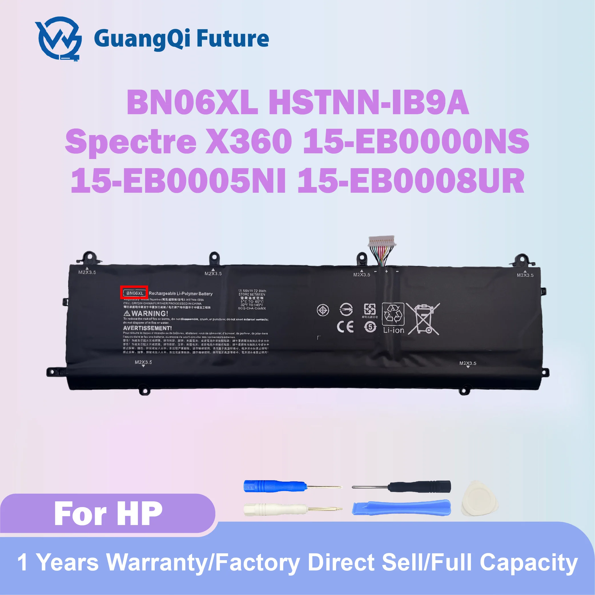 

BN06XL 72.9Wh New Laptop Battery For HP Spectre X360 BN06XL 15 15-eb000 15-eb0xxx 15-eb1xxx 15-EB0043DX 15T-EB000 15T-EB100 15T-