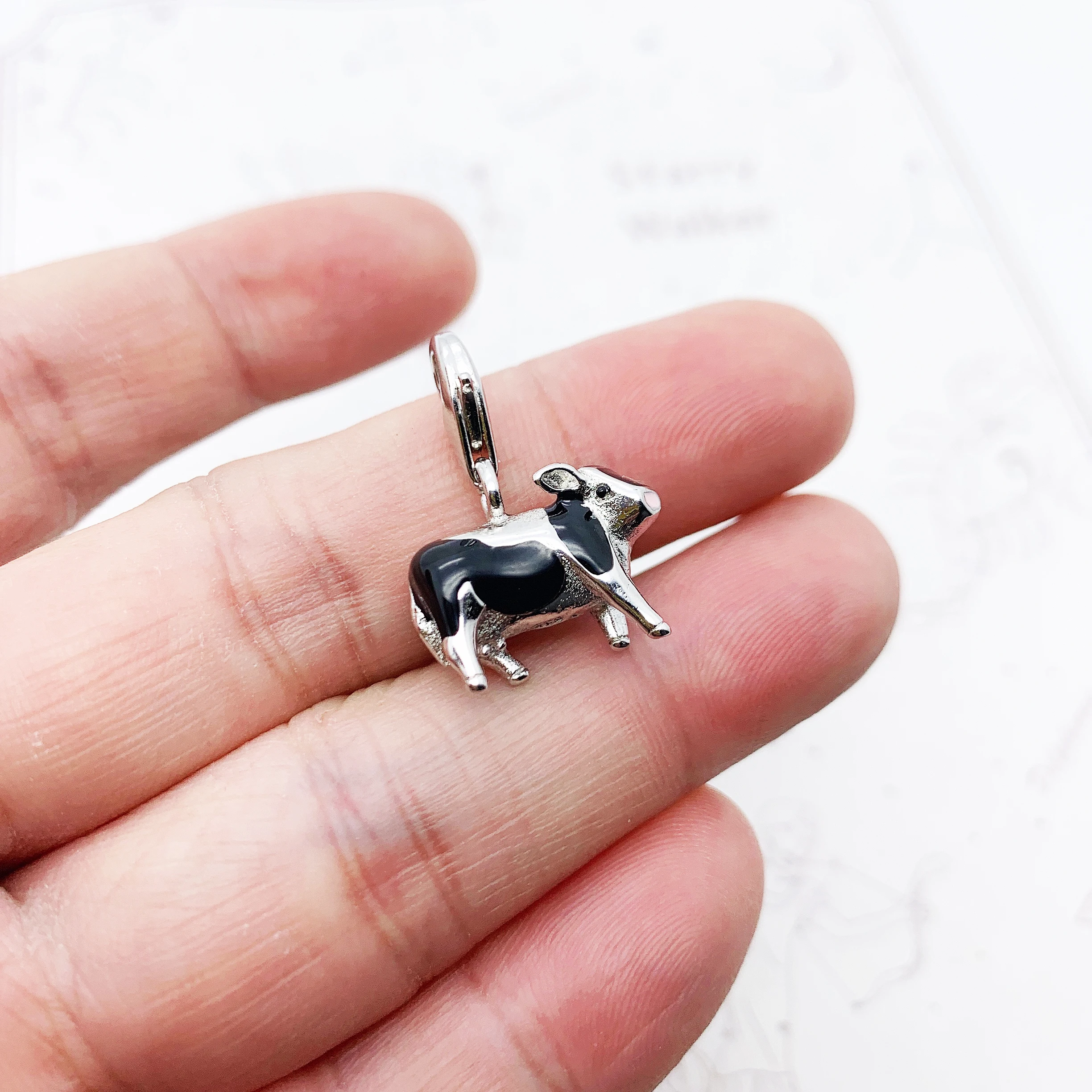 New Milk Cow Pendant Dangle Charm 925 Sterling Silver Fashion Jewelry For Woman Cute Gift