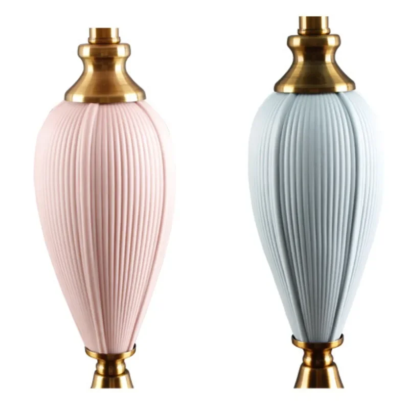 

European modern pink ceramic table lamp wedding room bedroom bedside dowry warm romantic ins girl retro desk lamp