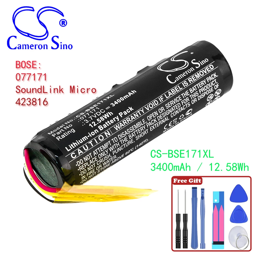 Category  Speaker 3400mAh / 12.58 Battery For BOSE 077171 SoundLink Micro  423816 Color Black Volts  3.70V