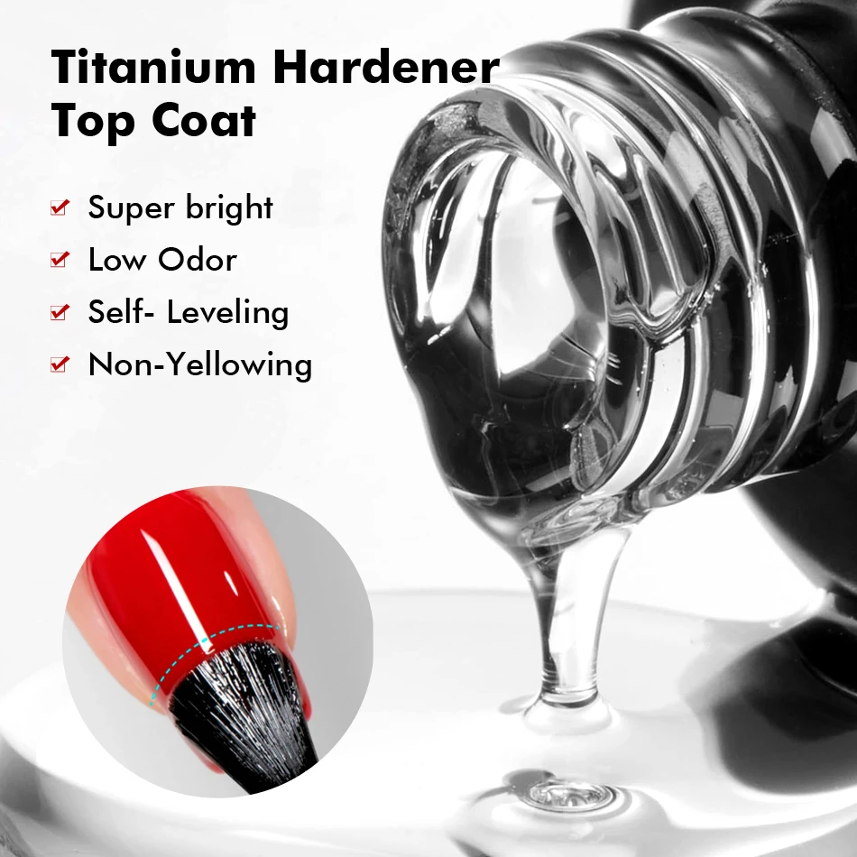 CHUNSHU Titanium Top Coat High-capacity 15ml No Wipe UV Gel Nail Polish Sealing For Manicure Super Shining Professional  Varnish