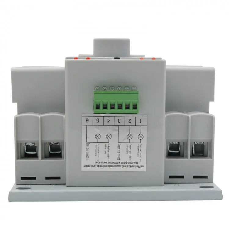 Dual Power Automatic Transfer Switch 2P 63A 220V 150*138*115mm Toggle Switch
