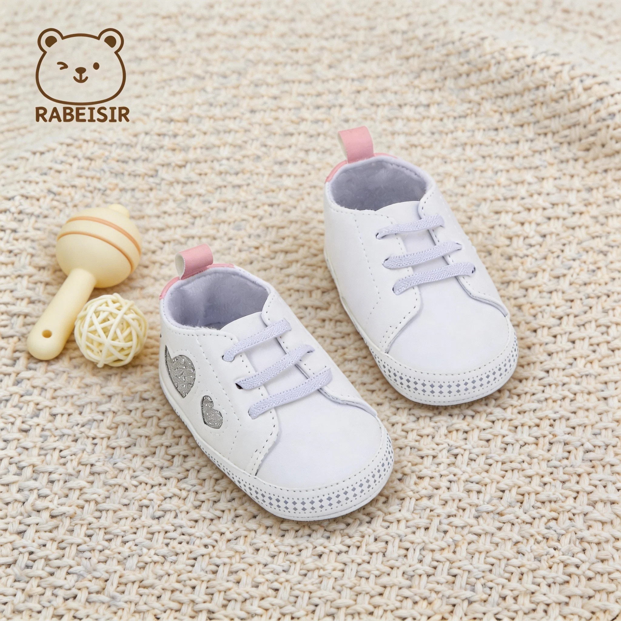 Spring and Autumn Baby Girl Shoes with Glitter and Sequin Decoration, Soft Sole, 0-6-12-18 Months, Toddler Shoes