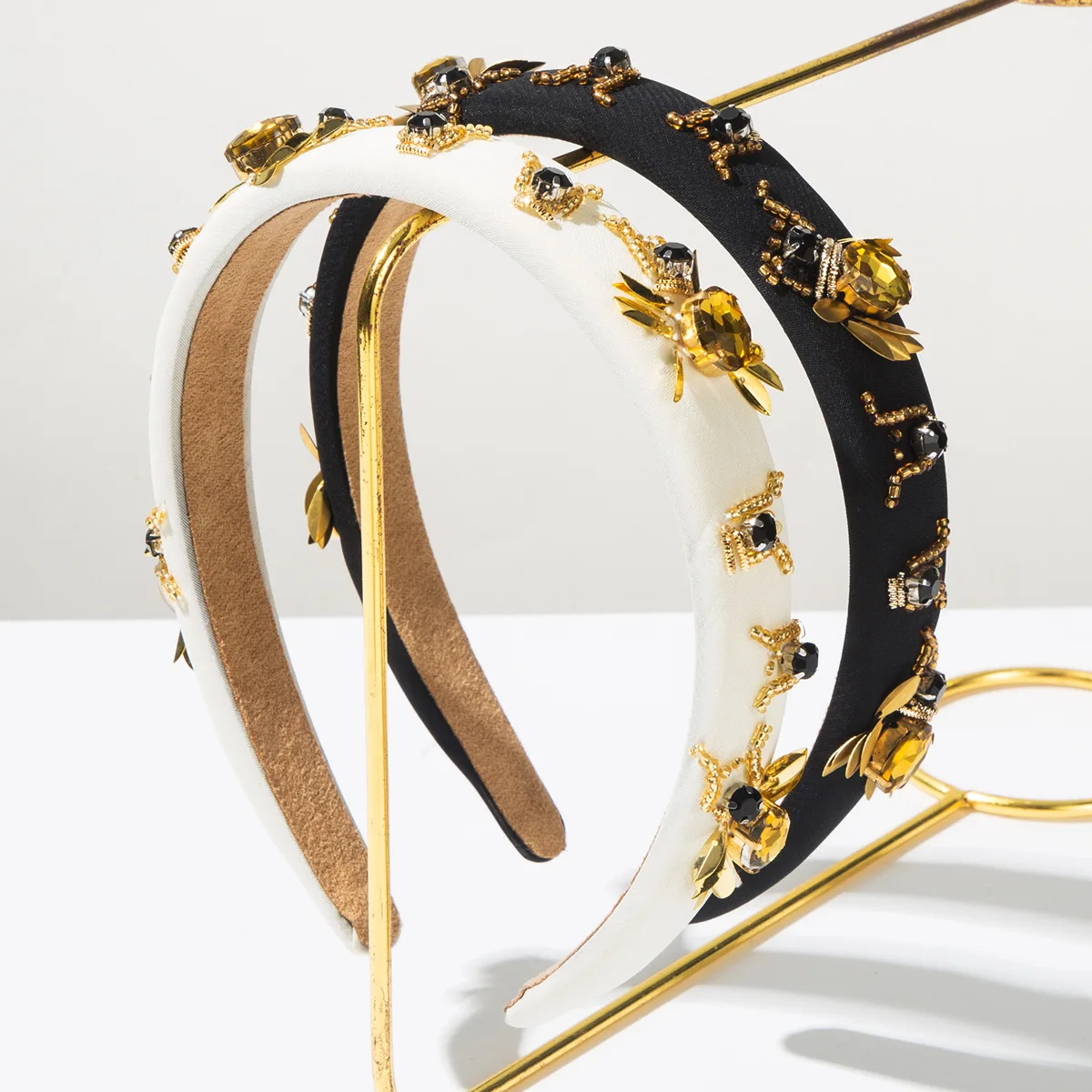 

Trend design rhinestone crystal sewn bee thin sponge headband temperament versatile women's hair accessories