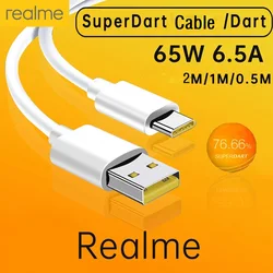 65W Original Type C Cable For Realme C35 6 7 8i 8 9 Pro GT 2 Neo 3T Phone VOOC Super fast Charger Cable For OPPO Reno4 Z A94 5G