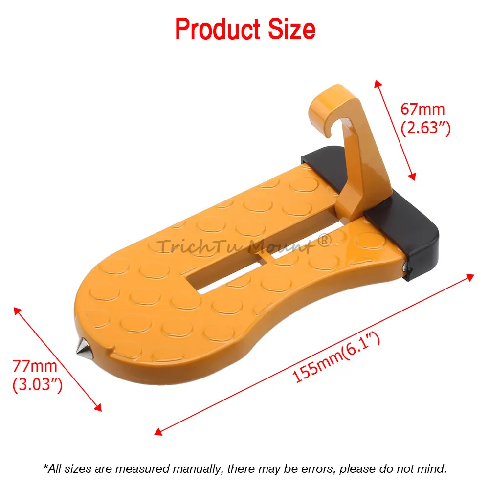 Universal Car Accessroies Orange Car Roof Top Door Step Aluminum Alloy Thickened Vehicle DoorStep Pedal For Roof Rack Truck Door