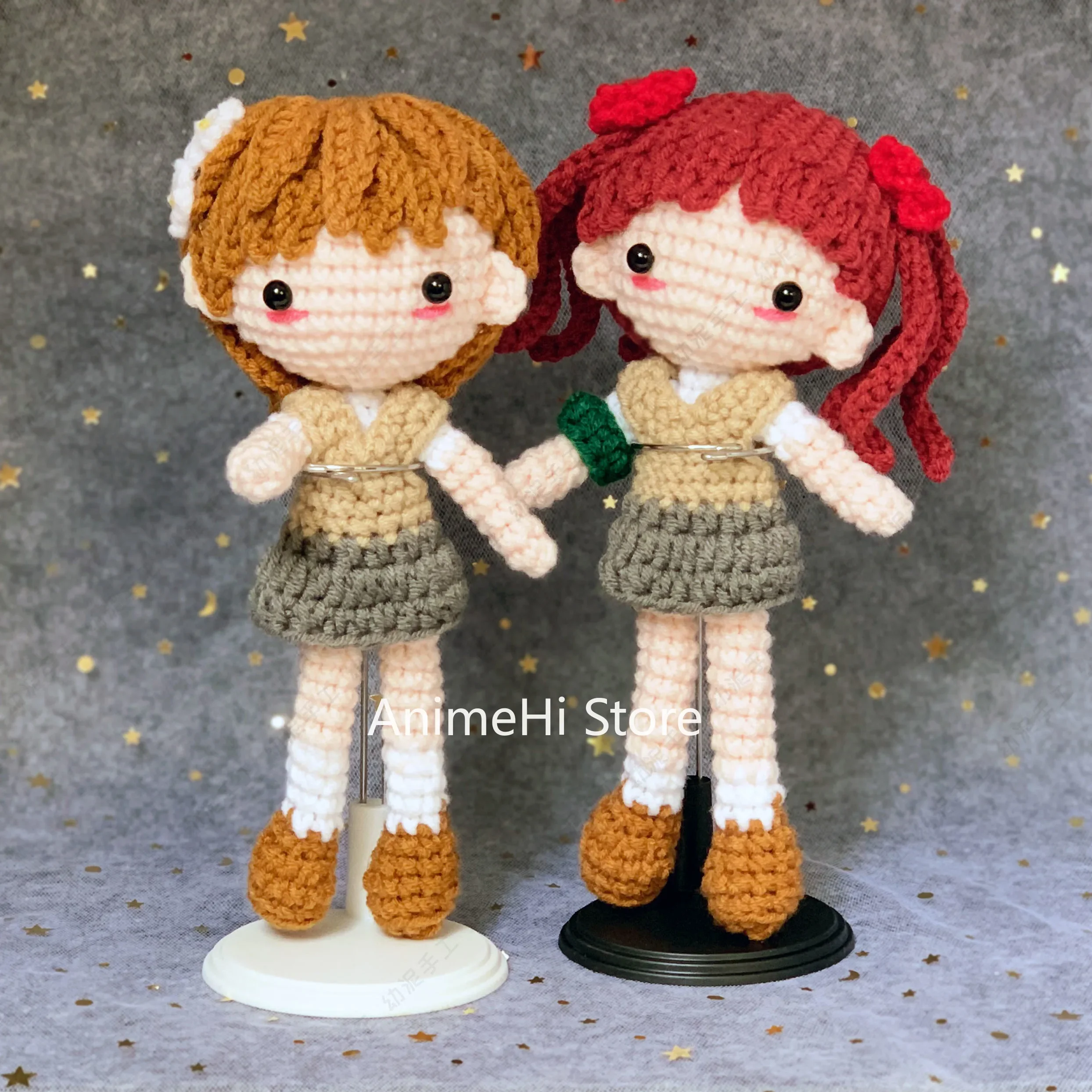 Misaka Mikoto Shirai Kuroko Hand Wool Knitting Plush Doll Anime Figure Cosplay Soft Toys for Gift