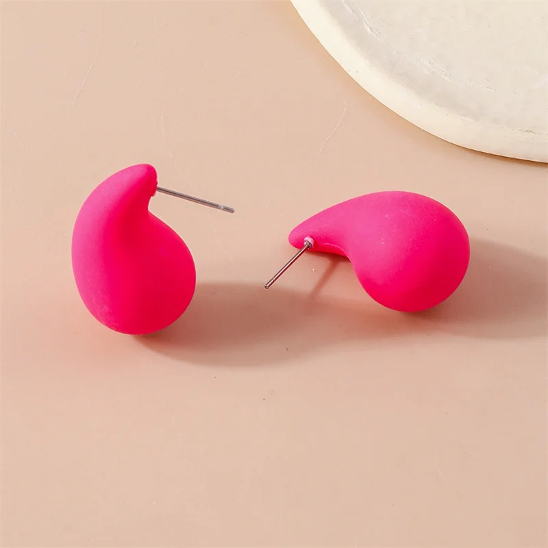 Aihua Koreanische Emaille Großen Platz Stud Ohrringe Weibliche Mode Süße Rot Weiß Farbe Geometrie Aussage Ohr Studs Schmuck Geschenke – Detail 13