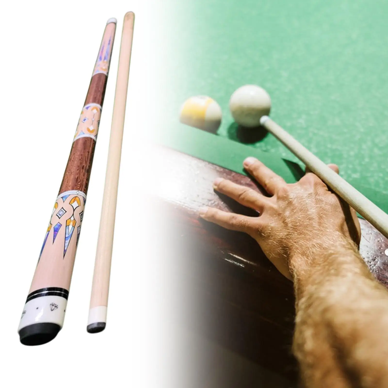 

Бильярдный кий из кленового дерева с прецизионным наконечником 13 мм, двухсекционный, для снукера и бильярда, аксессуары