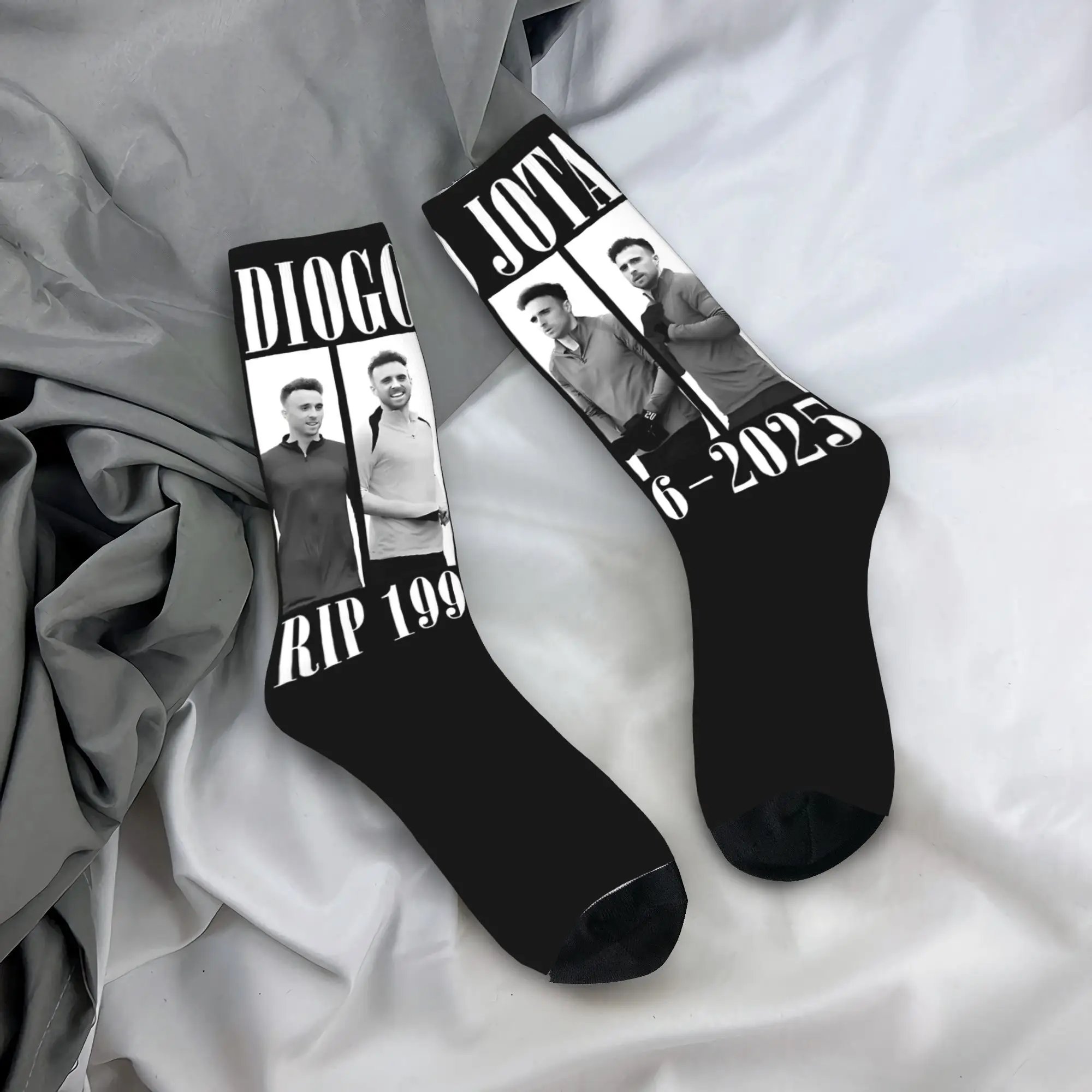 Calcetines Diogo Jota, medias personalizadas de fútbol, calcetines antideslizantes para adultos y hombres, calcetines deportivos góticos suaves para correr de primavera