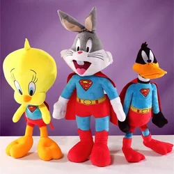Looney Tunes-muñeco de peluche de Super man Bugs Bunny para niños, muñeco de Anime de dibujos animados, pato Daffy, Tweety Bird, regalo