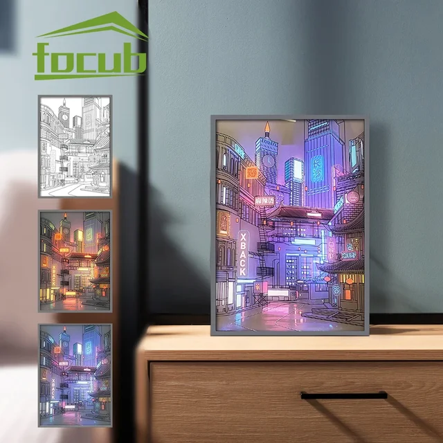 LED Light Up Painting Anime Wall Light Painting Decor Led Wall Art