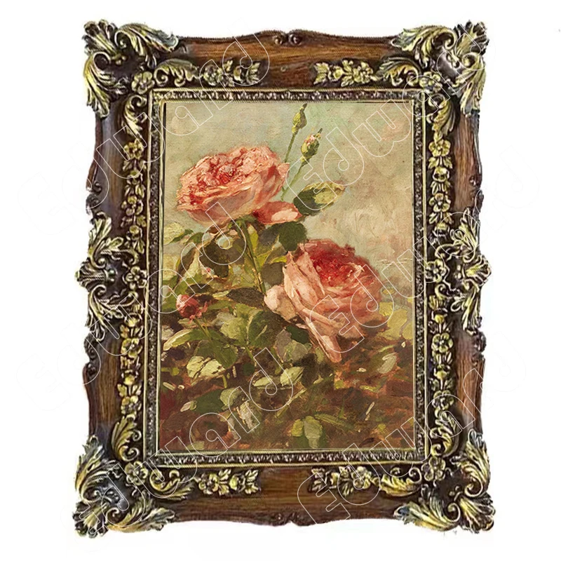 Nordic Style Picture Frame Classic Pattern Retro Frames Household  Living Room Offices Frames Wall Decor Flower Patterns Relief