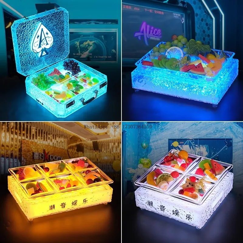 

Luminous ice-sealed fruit plate bar KTV special LED acrylic snack plate fruit fruit plate rack platter box dining table