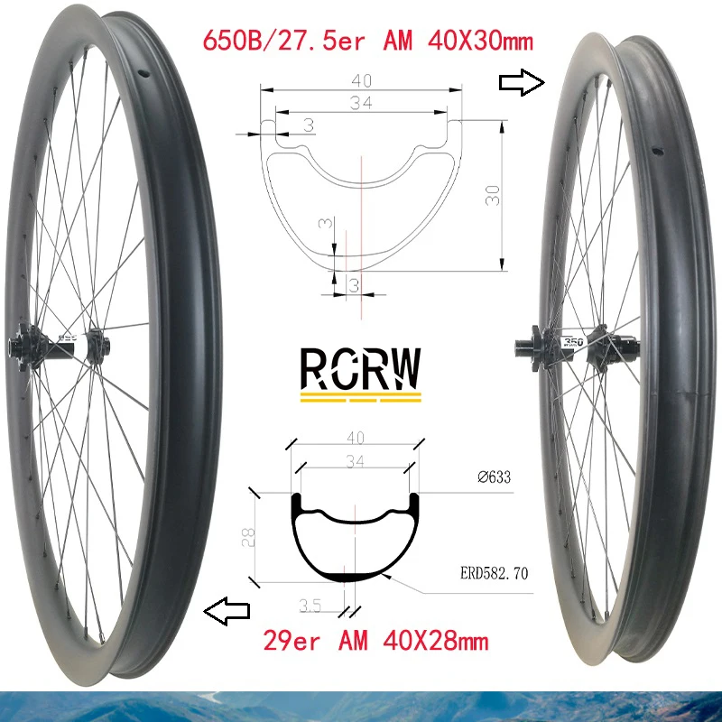 

29er MTB AM 40*28mm 27.5er 40X30mm Carbon Wheelset 28H Rim Wide 40 Deep 28 30 SWISS DT350 Boost 36T SHI XD XDR MS Hub Wing20