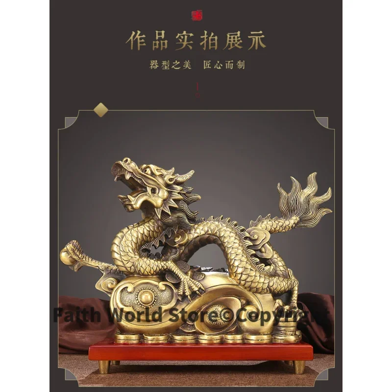 جلب كبير في الثروة الكنز متجر المنزل الأعمال المال رسم التميمة حظا سعيدا فورتشن التنين الذهبي فنغ شوي تمثال نحاسي أ