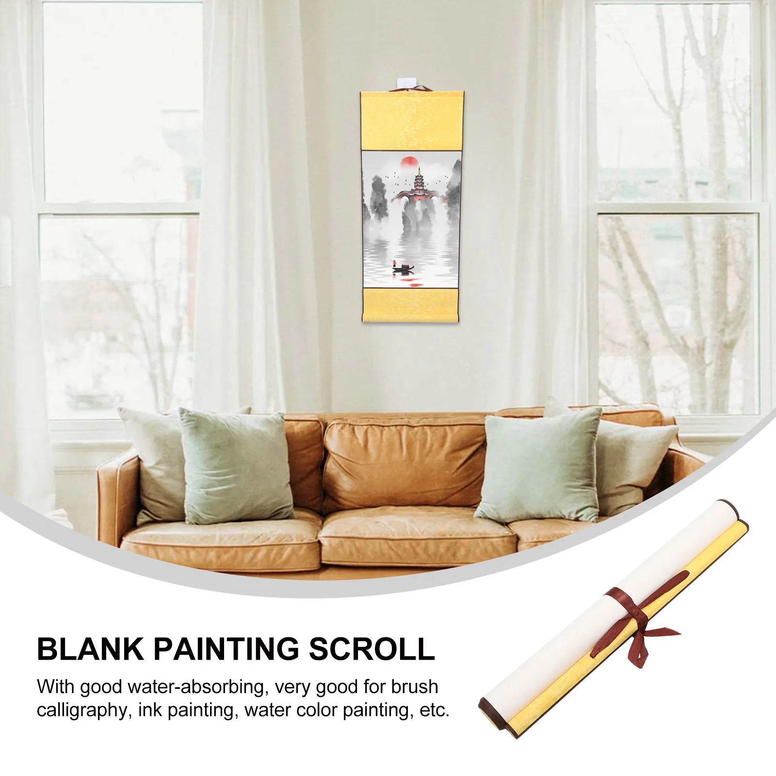 ورق الأرز الفارغ الخط معلق التمرير ورقة شوان الصينية صلابة جيدة امتصاص الحبر مثالية للرسم فن الكتابة