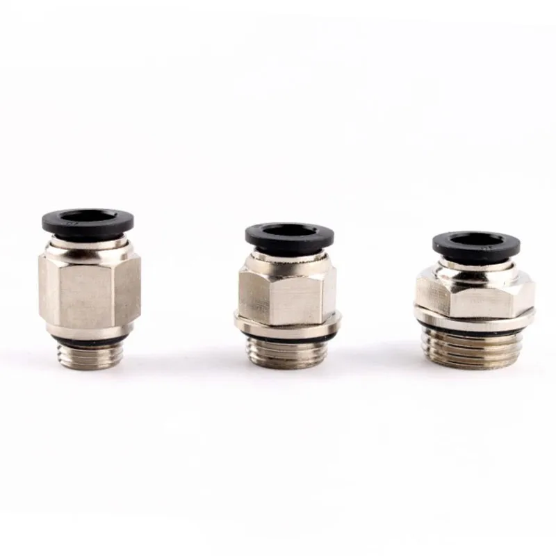 1-50pcs Air PNEUMATIC PC FITTING 1/8 "1/4" 3/8 "1/2" BSP ชาย 4/6/8/10mm OD หลอด PNEUMATIC Air อุปกรณ์ PUSH In Fit CONNECTOR