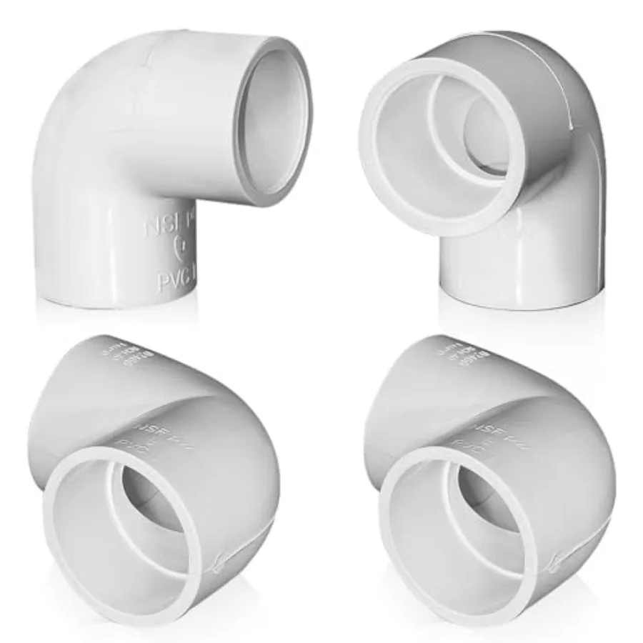 4PCS 2'' PVC 90 Degree Elbow, 2 Way Right Angle PVC Pipe Adapter Fittings, PVC Pipe Corner Connector for Sch40 PVC Pipe DIY Fra